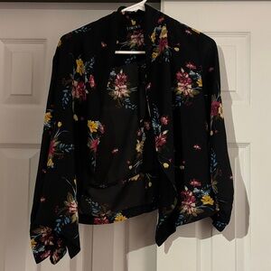 Floral Black Kimono Cardigan